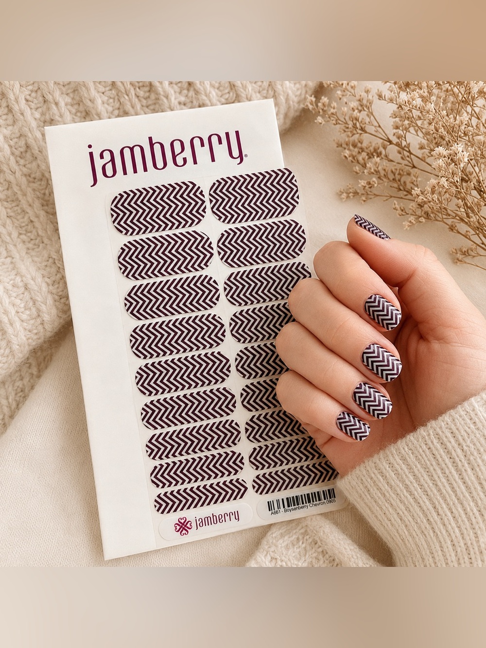 Jamberry Nail Wraps: Boysenberry Chevron | Buy Three Get One Free